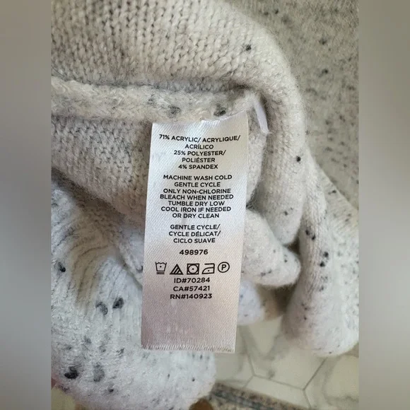 Loft long cozy sweater - white with black/gray speckles - Picture 5 of 6